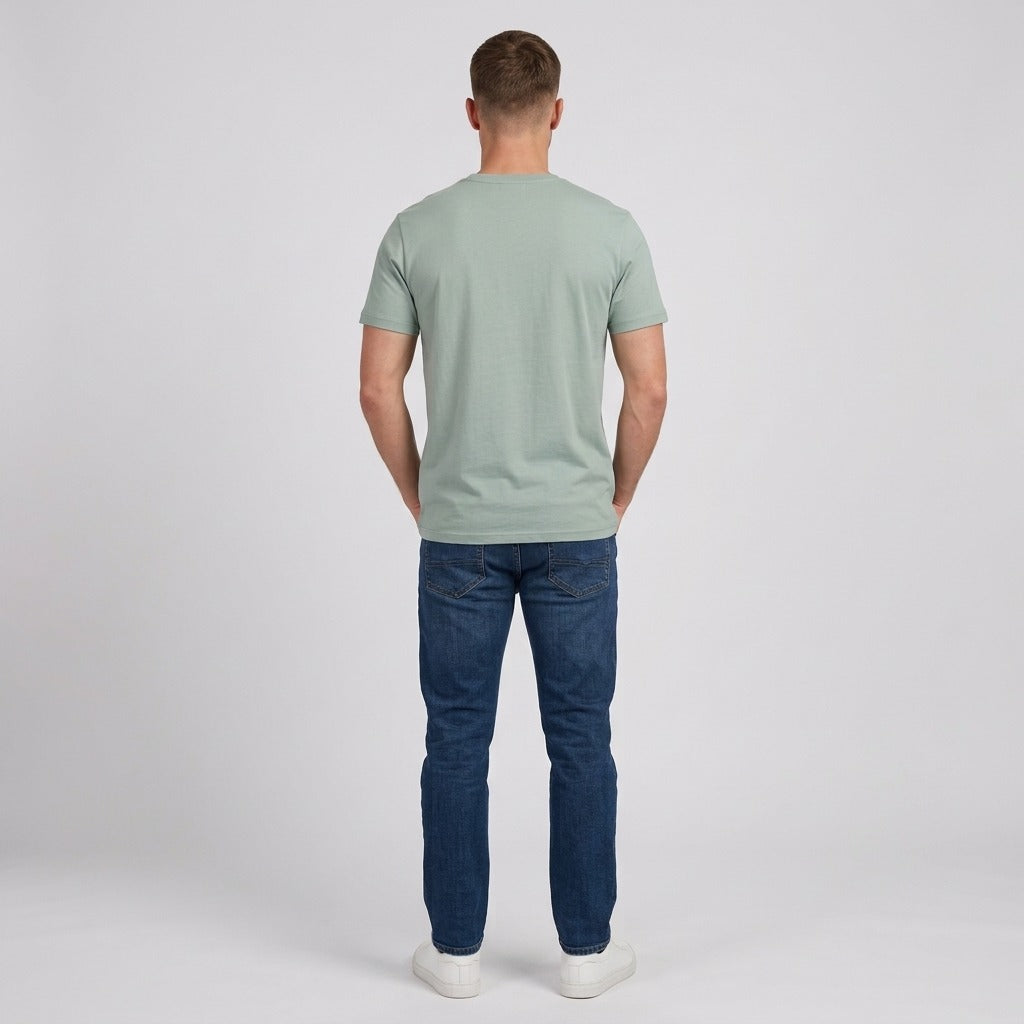 Vistuba Men's  Stormy Sea High Speed Spot Print Short Sleeve T-Shirt - Soft Cotton Jersey Fabric