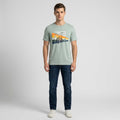 Vistuba Men's  Stormy Sea High Speed Spot Print Short Sleeve T-Shirt - Soft Cotton Jersey Fabric