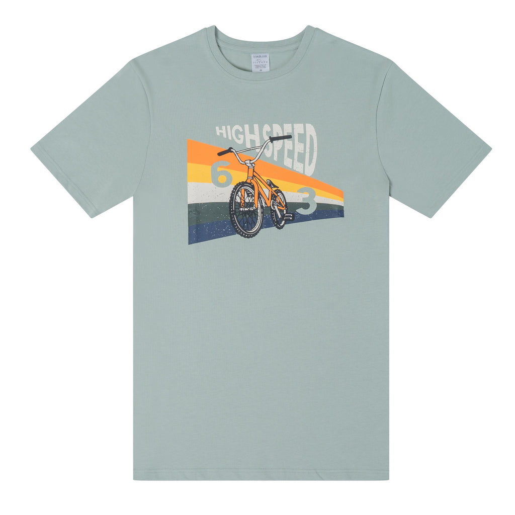Vistuba Men's  Stormy Sea High Speed Spot Print Short Sleeve T-Shirt - Soft Cotton Jersey Fabric