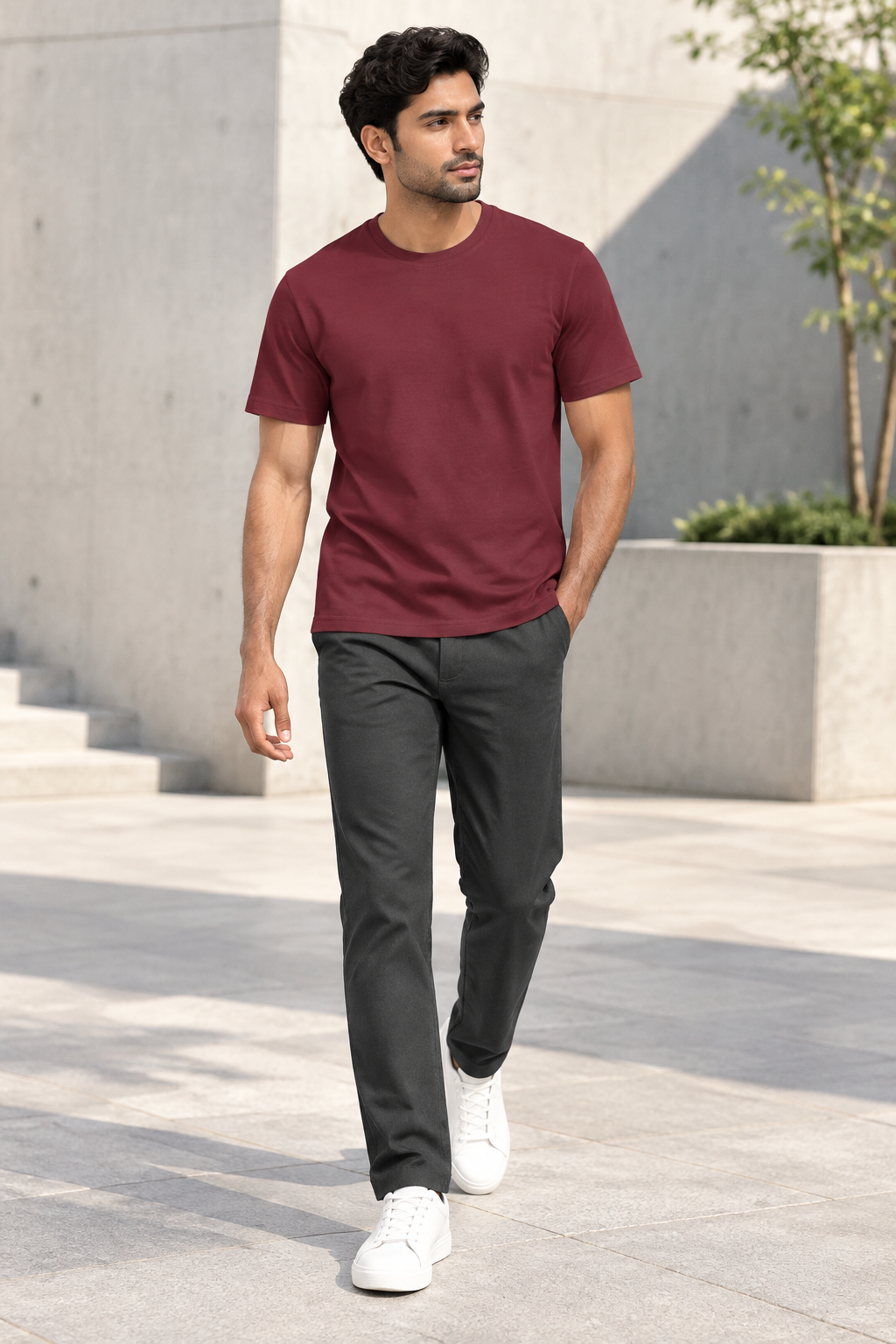 Vistuba Men's  Basic/Plain Short Sleeve T-Shirt - Soft Cotton Jersey Fabric