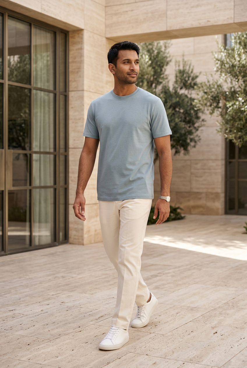 Vistuba Men's  Basic/Plain Short Sleeve T-Shirt - Soft Cotton Jersey Fabric