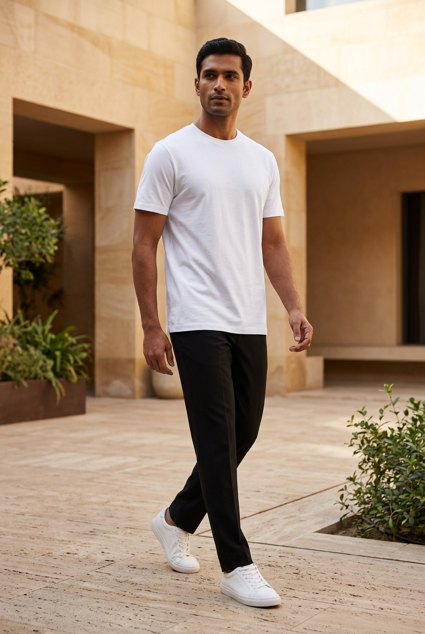 Vistuba Men's  Basic/Plain Short Sleeve T-Shirt - Soft Cotton Jersey Fabric