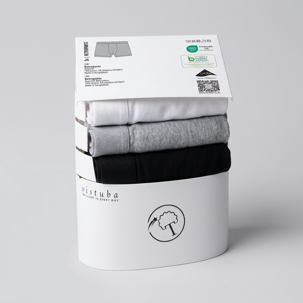 Studio pack shot of the 3-pack in Vistuba packaging